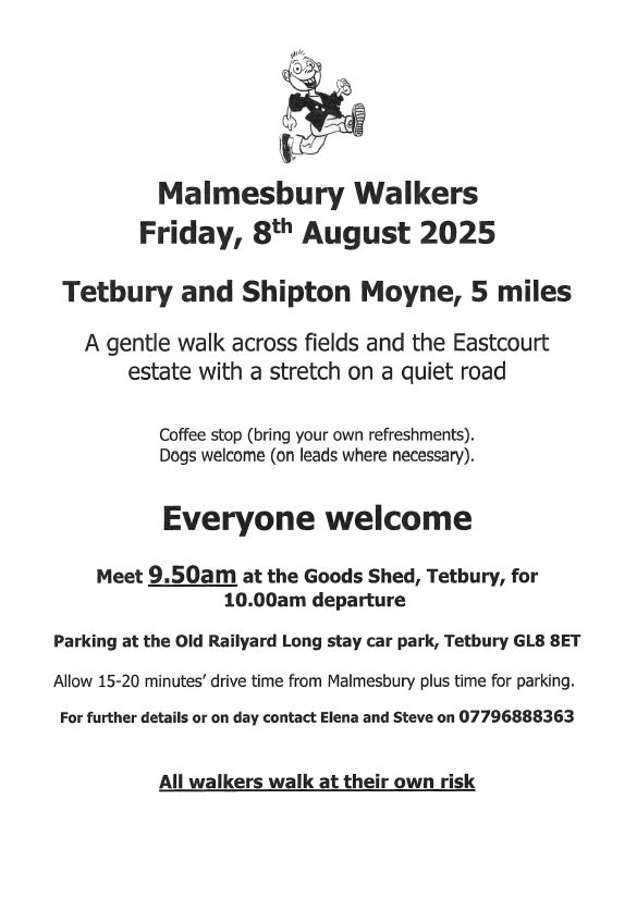 Malmesbury Walkers -Tetbury and Shipton Moyne - 5 Miles